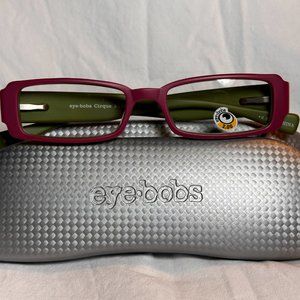 EyeBobs Designer Eyeglasses_Cirque_Flex Hinges_Pink/Green_+2.00